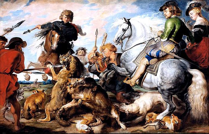 Peter Paul Rubens A 1615-1621 oil on canvas 'Wolf and Fox hunt' painting by Peter Paul Rubens china oil painting image